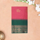 Pink  With Green Premium Quality Kalyani Cotton Saree