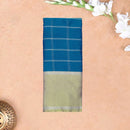 Teal Blue With  Gold border Arani Silk Saree