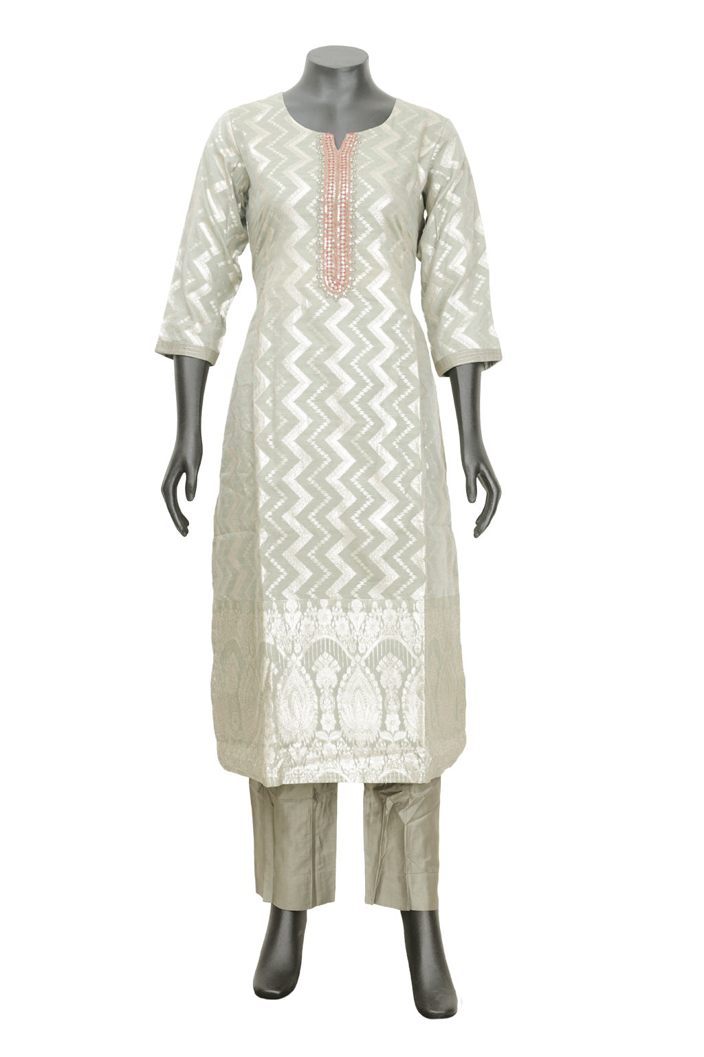 Pista Green Ladies Branded Straight Cut Readymade  Chudi Set