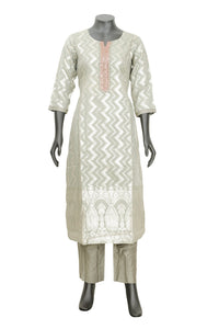 Pista Green Ladies Branded Straight Cut Readymade  Chudi Set