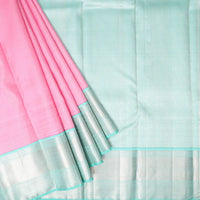 Light Pink with Sky Blue Soft Silk Saree