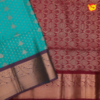 Green with Brown Soft Silk Saree - Thenianantham