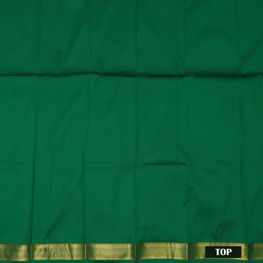 Green Colour Floral Design Traditional  Pattu Pavadai Material