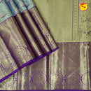 Golden Tissue With Purple Wedding Silk Saree - Thenianantham