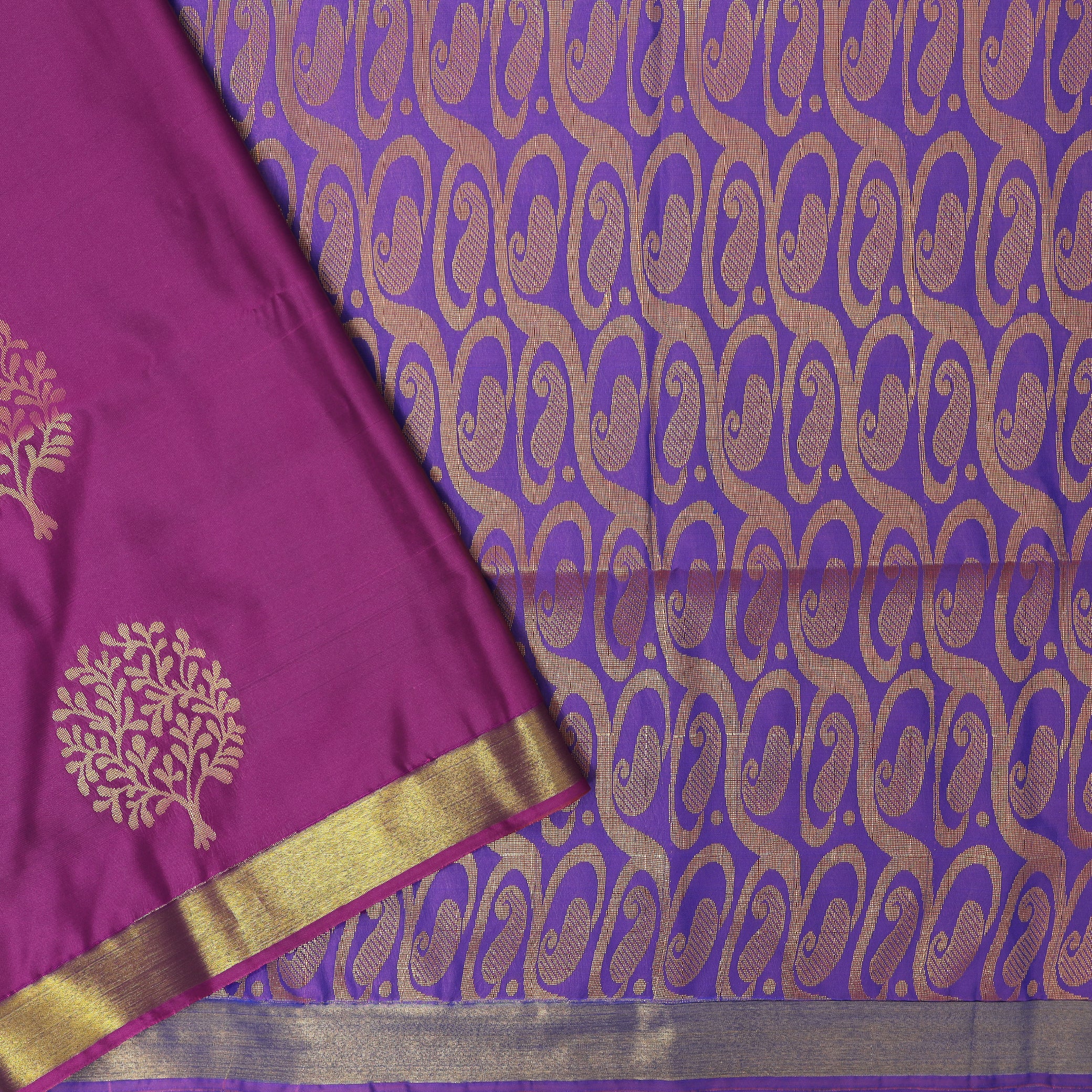 Dark Purple With Indigo  Soft Silk Saree