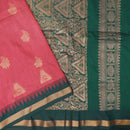 Pink  With Green Premium Quality Kalyani Cotton Saree