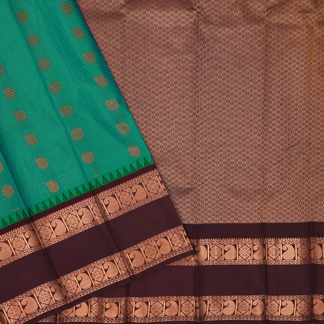 Dark Green with Dark Maroon Art Silk Saree