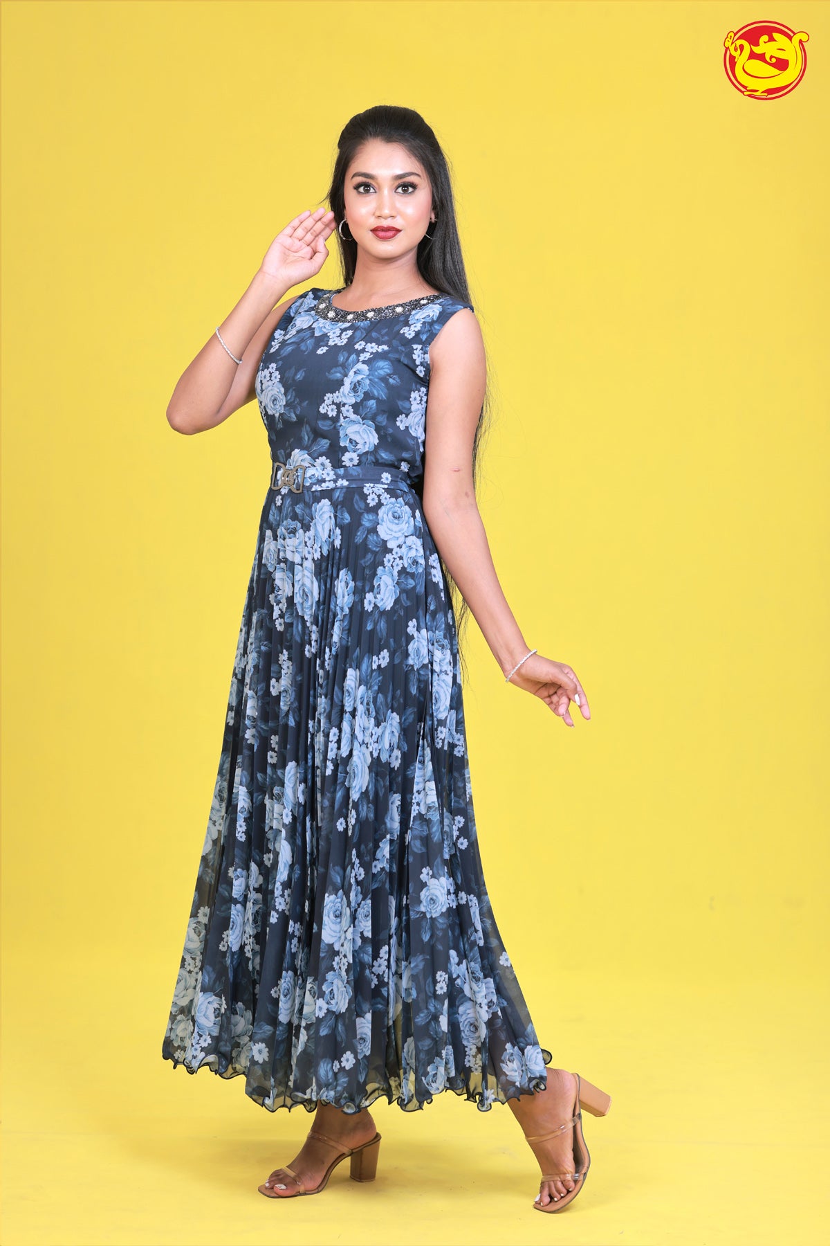 Navy Blue Ladies Branded Readymade Maxi Frock