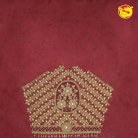 Maroon Bridal Aariwork Blouse - Thenianantham