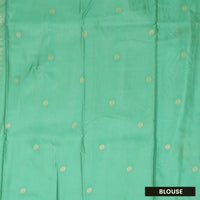Pista Green With Off white Floral Design Dola Silk
