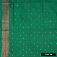 Grape with Green Soft Silk Saree