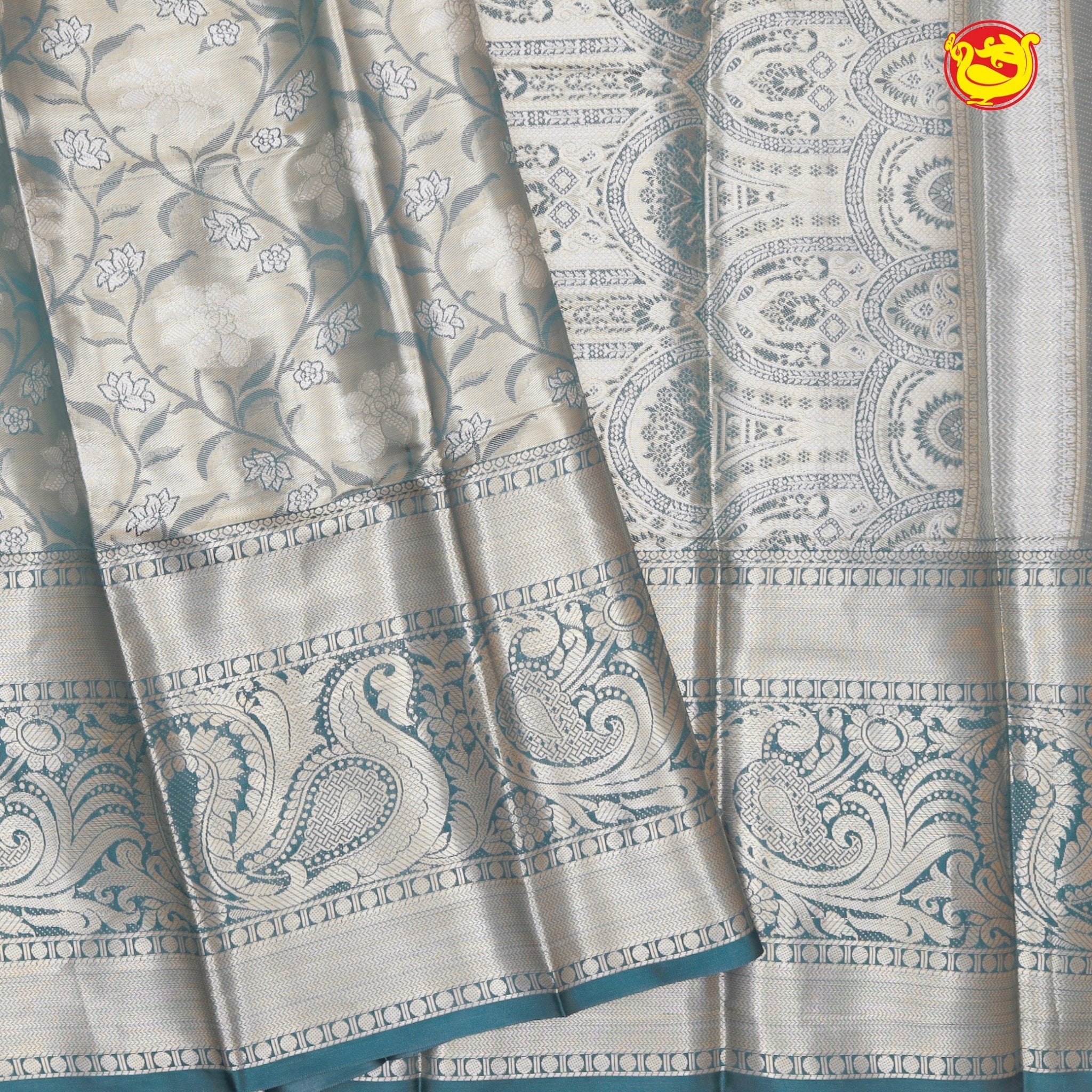 Grey Traditional Soft Silk Saree