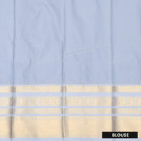 Maroon With powder blue Vaira Oosi Silk Saree