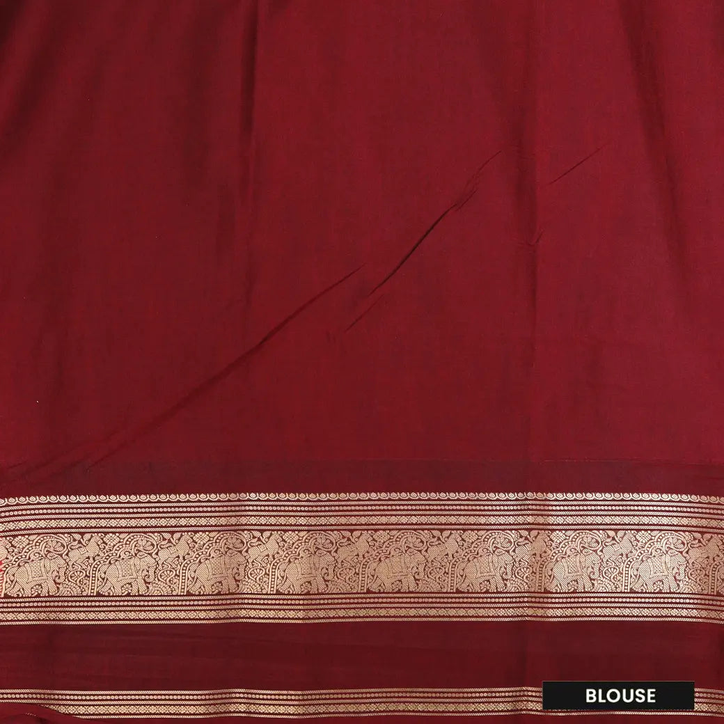 Light Purple With Maroon Copper Zari Border Soft Silk Saree