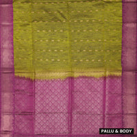 Green with Purple Soft Silk Saree