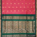 Pink  With Green Premium Quality Kalyani Cotton Saree