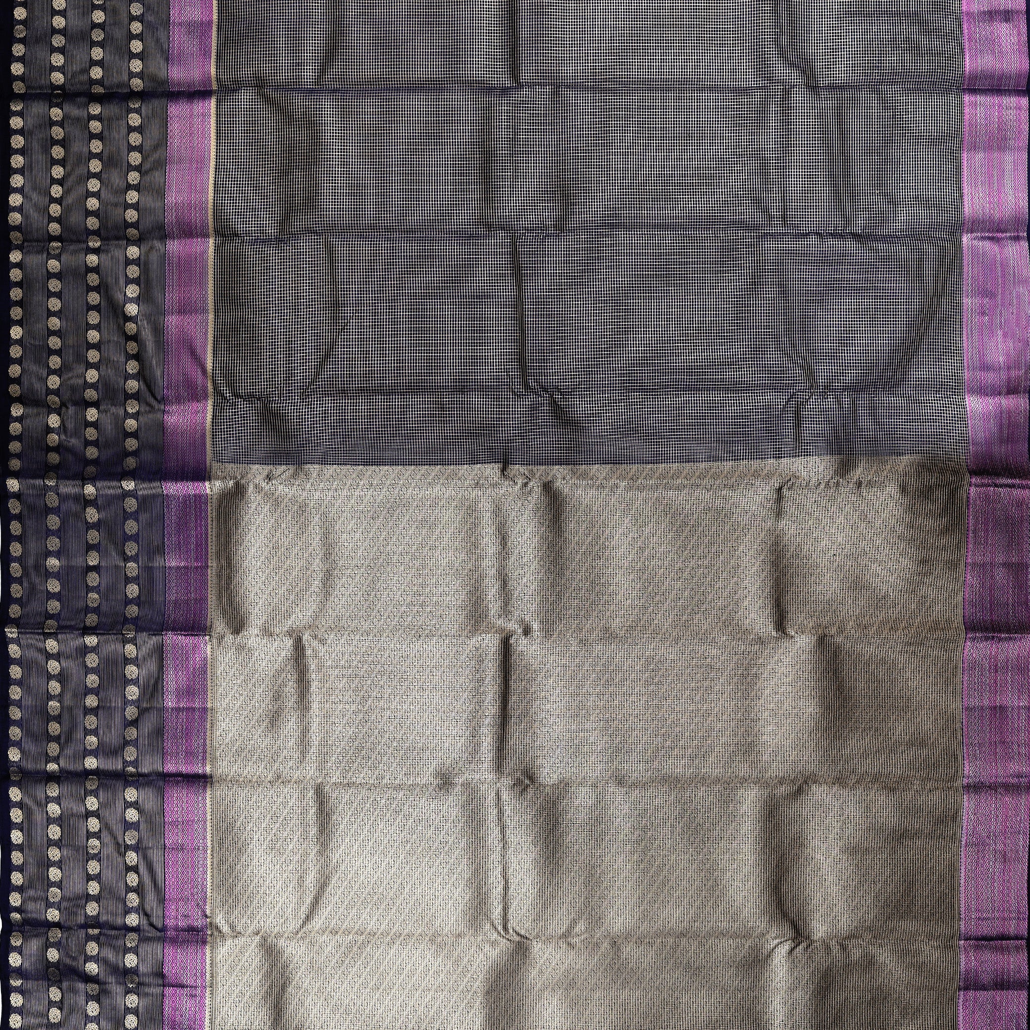 Block With  Gold Zari Yuvana Semi Soft Silk Saree