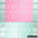 Light Pink with Sky Blue Soft Silk Saree