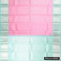 Light Pink with Sky Blue Soft Silk Saree