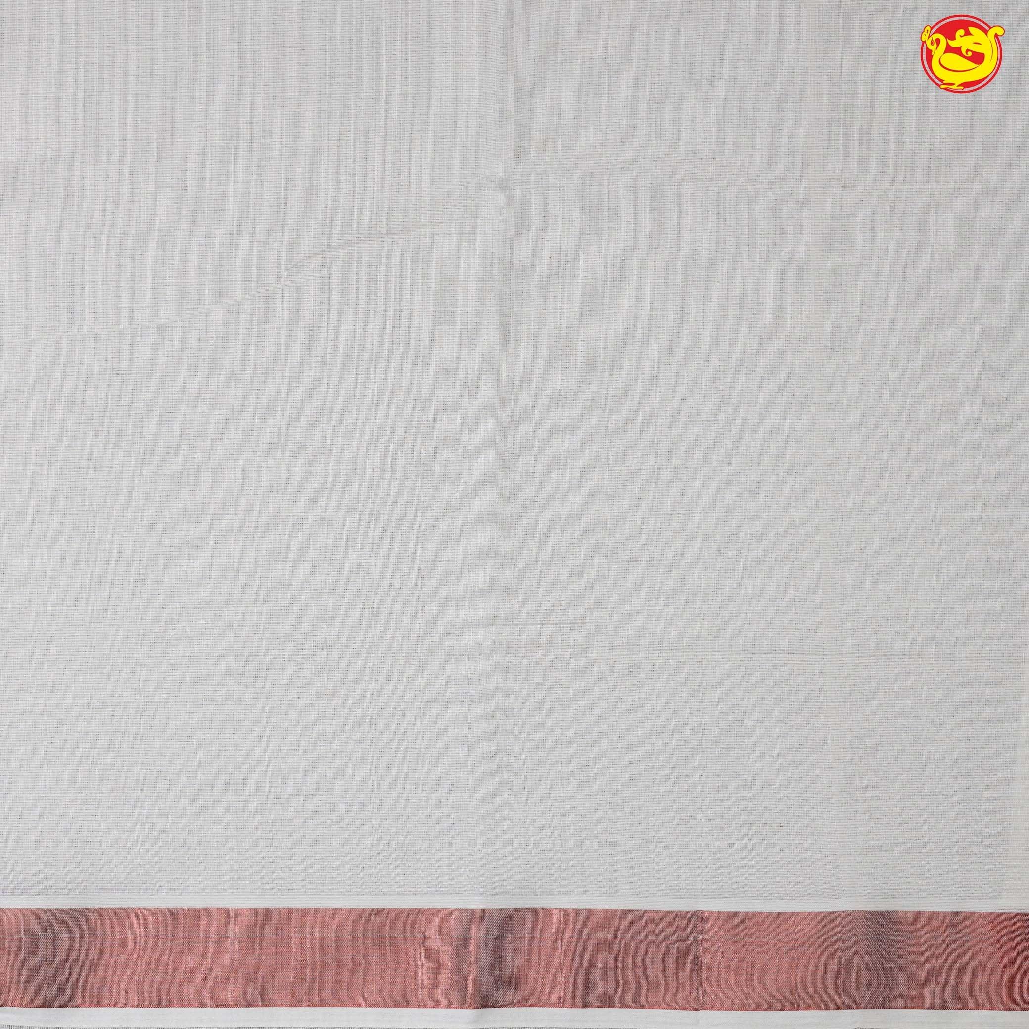 Southloom Exclusive Onam Kasavu Saree With Copper Zari Pattern (Matching Plain Blouse Included)