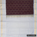 Maroon With powder blue Vaira Oosi Silk Saree