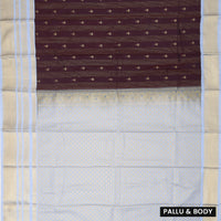 Maroon With powder blue Vaira Oosi Silk Saree