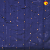 Sky Blue With Navy Blue Semi Silk Set Sarees - Thenianantham