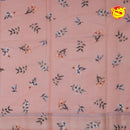 Dupion Half White Printed Saree With Floral Motifs,Zari Design Border & Intricate Pallu - Thenianantham