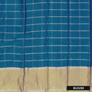 Teal Blue With  Gold border Arani Silk Saree