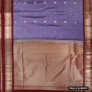Light Purple With Maroon Copper Zari Border Soft Silk Saree