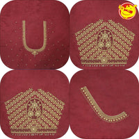 Maroon Bridal Aariwork Blouse - Thenianantham