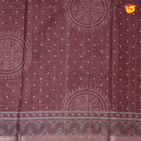 Brown Bandhani Print Zari Border Russian Silk Saree