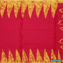 Red with Yellow Pure Mul Mul Cotton Saree with Blouse