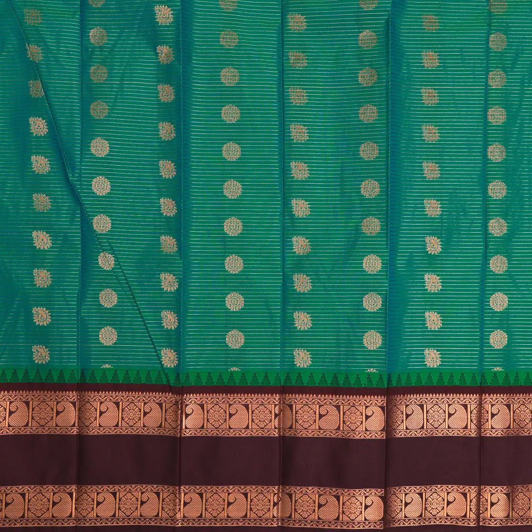 Dark Green with Dark Maroon Art Silk Saree