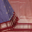 Light Purple With Maroon Copper Zari Border Soft Silk Saree
