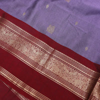 Light Purple With Maroon Copper Zari Border Soft Silk Saree
