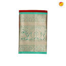 Red With Peacock Green Floral Motifs Copper Zari Long Border Pure Kanjivaram Subhalaya Soft Silk Saree - Thenianantham