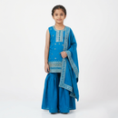 Blue Color Girls Branded Readymade Sharara set
