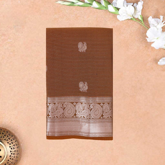 Light Brown with Pink Soft Silk Saree