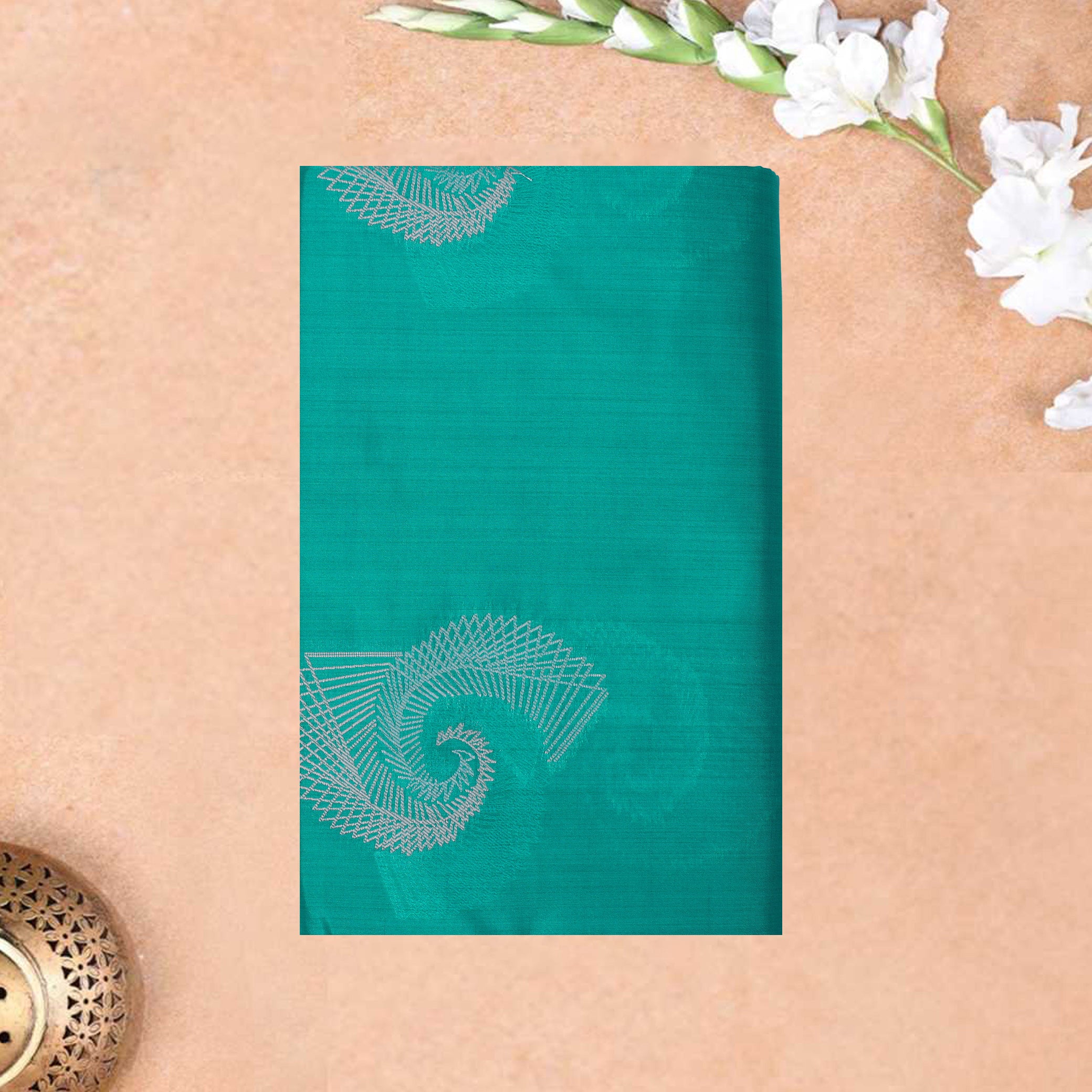 Aqua Blue Soft Silk Saree