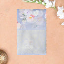 Light Blue With Orange Floral Design Dola Silk