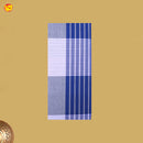 Men’s Blue with Black Checked Cotton Stitched Lungi  