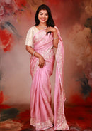 Light Pink Space Silk Saree