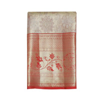 Gold with red tissue Kanchipuram silk saree - Thenianantham