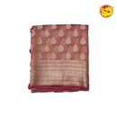 Red Semi - Tissue Saree With Unique Buttas, Traditional Zari Border & Pallu Of Intricate Designs - Thenianantham