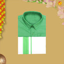 Green Colour Cotton  Boy’s Readymade Shirt And Dhoti Set