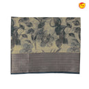 Creamy Sandal Grey Floral Garden Copper Zari Russian Silk Saree