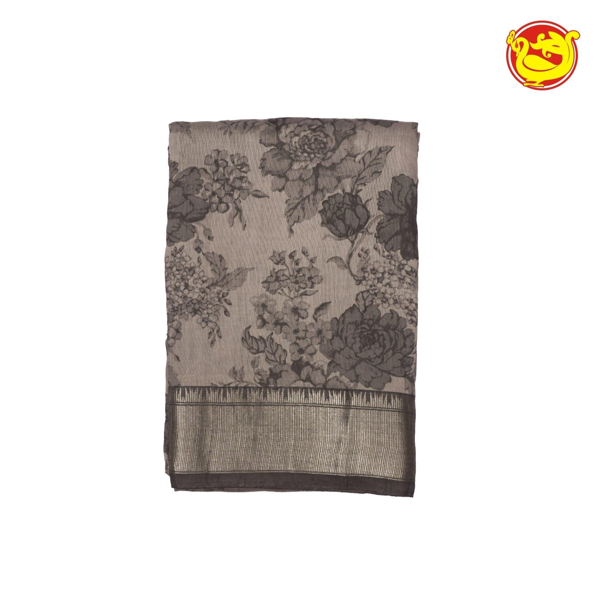 Gold Chanderi Silk Saree