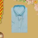 Skyblue With White Readymade Shirt And Matching Border Dhoti Set for Men