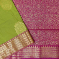 Green With Pink Soft Silk Saree